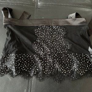 Dbleudazzled rhinestone skirt, M